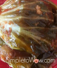 passover stuffed cabbage up close